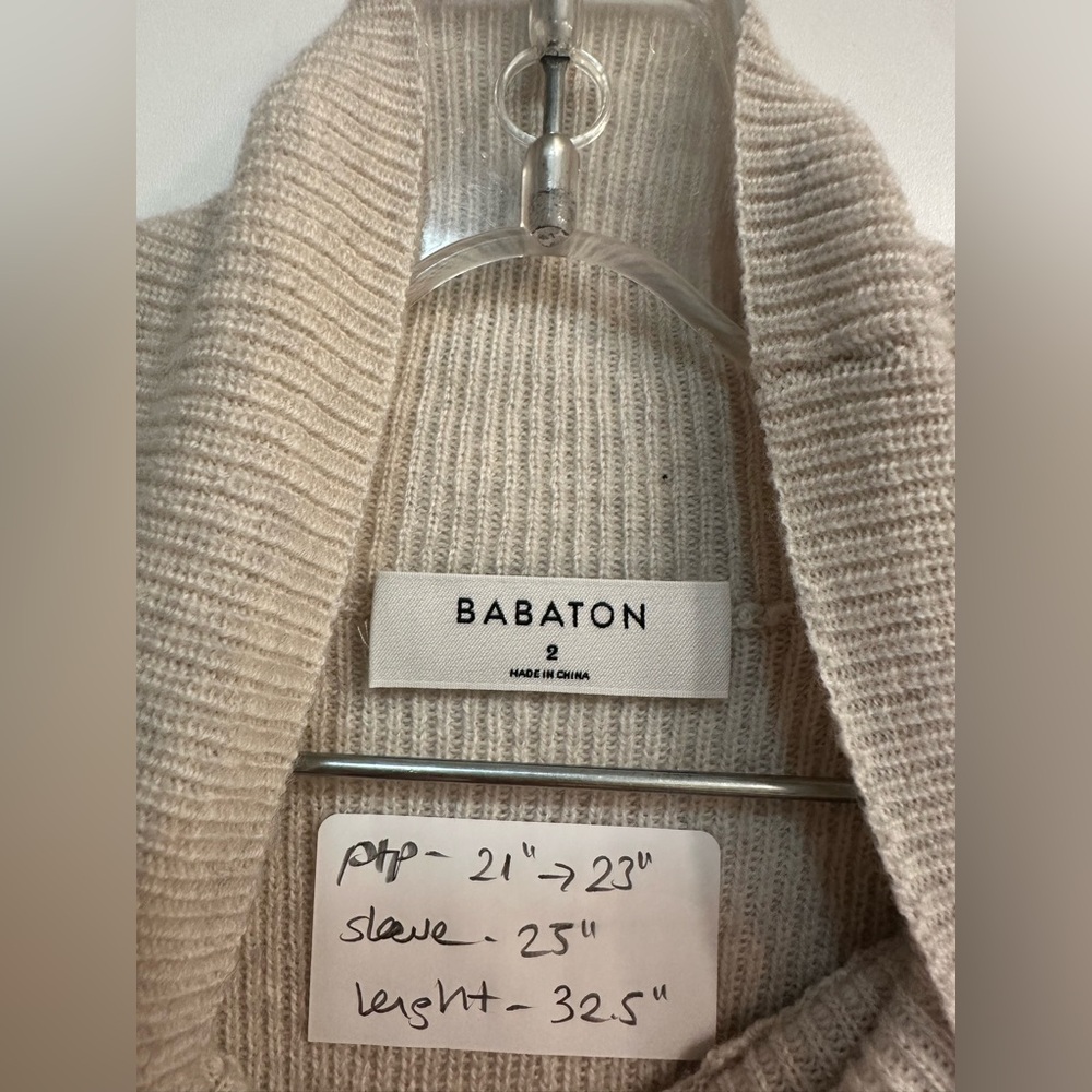 BABATON Cream Turtleneck Sweater Dress - Picture 5 of 7
